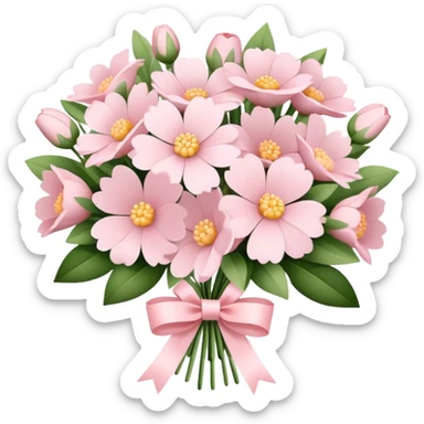 pale pink flower bouquet  sticker
