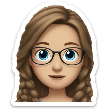 White girl, long brown hair, facial piercings, reading book, blue eyes sticker