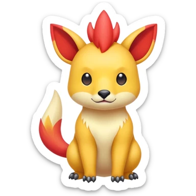 Cool cute edgy kawaii Quilava-animal-creature-hybrid full body sticker