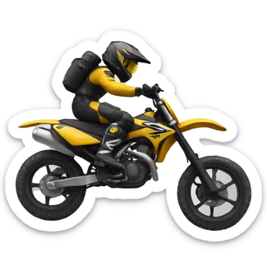 Black Motocross Weelie  sticker