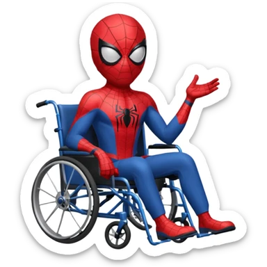 spiderman  on wheelchair  sticker