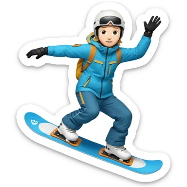 Snowboarder mid-air sticker