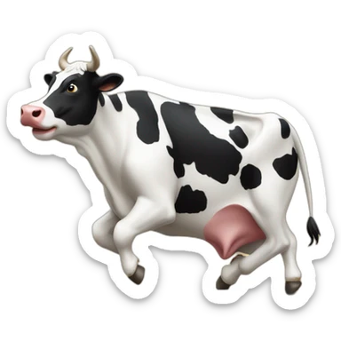 A cow making parkour sticker