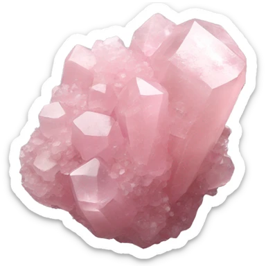 Rose quartz crystal cluster sticker