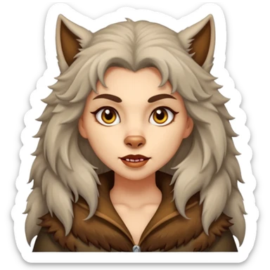 Cute lady werewolf  sticker