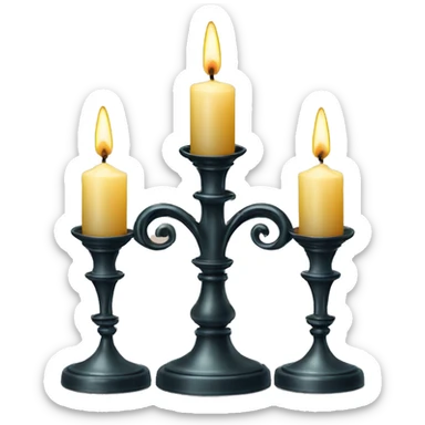 Vintage candelabra with three candles  sticker