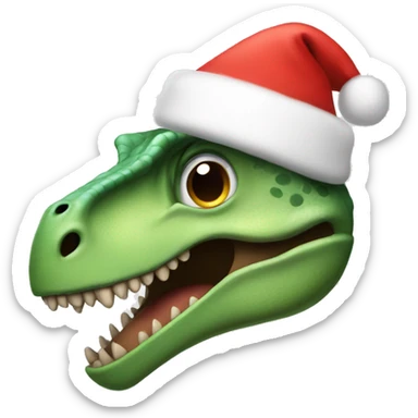 dino with santa hat sticker