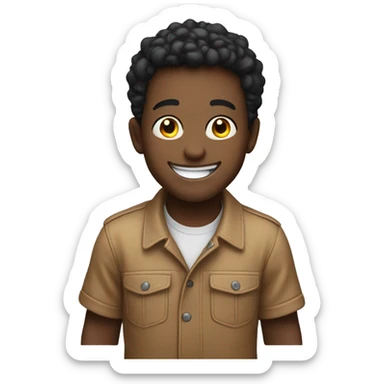 smiling boy with wild sticker