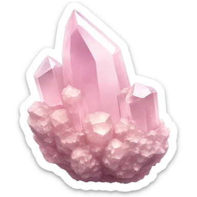 Light pink quartz crystal cluster  sticker
