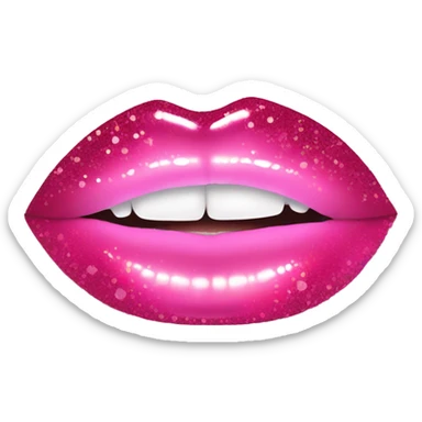 Pink ombre lip gloss with a lot of glitter sticker