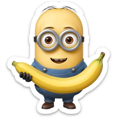 Minion with banana sticker