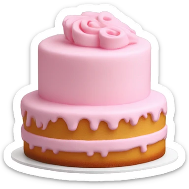 baby pink multitier cake with white frosting sticker