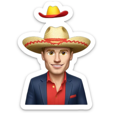 max verstappen wearing a sombrero with a red bull in his hand sticker