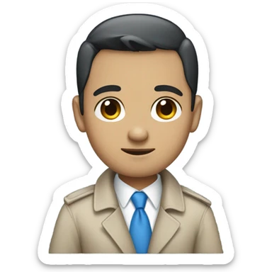Angel that looks like a man with black short hair, a blue tie, a trenchcoat and blue eyes sticker