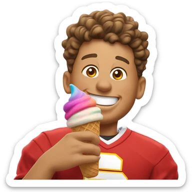 Patrick Mahomes going crazy for ice cream sticker