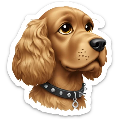 cocker spaniel wearing a spiked collar  sticker