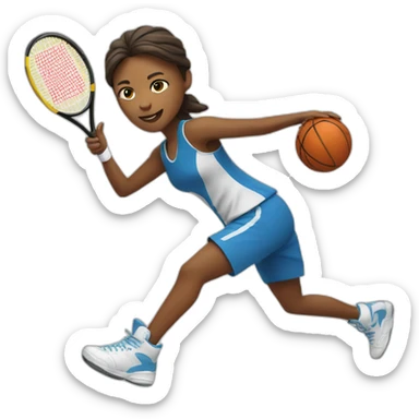 tennis player playing basketball sticker