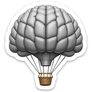 Globo aerostatico con forma de cerebro sticker