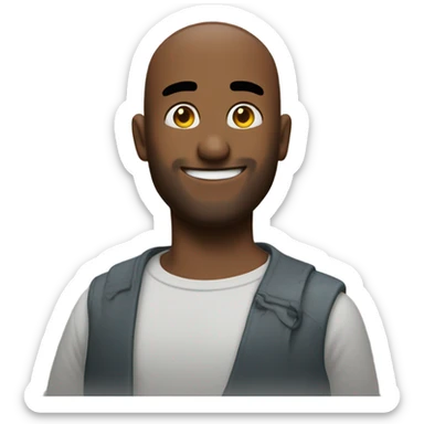 trimp smile half body shot sticker