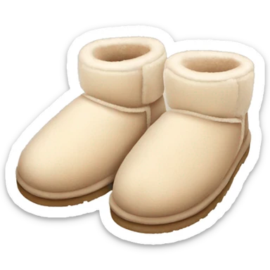 pastel beige cute ugg slippers sticker