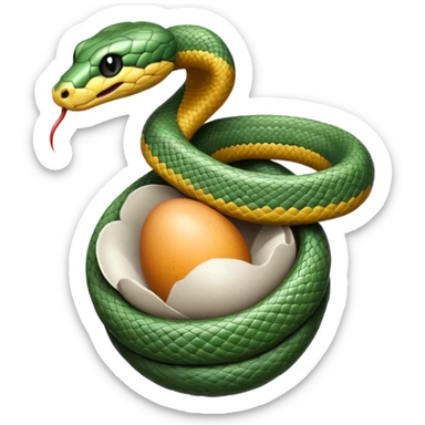 Snake with an egg sticker