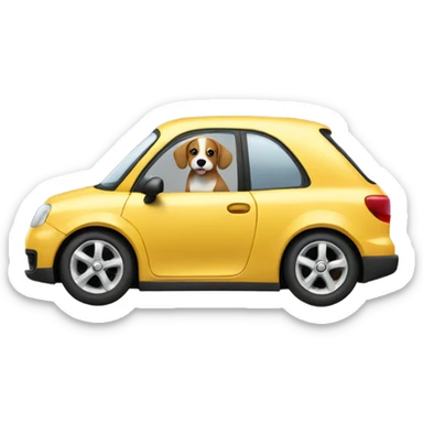 Car with a dog driving  sticker