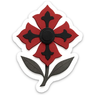 gothic flower in paper craft style sticker