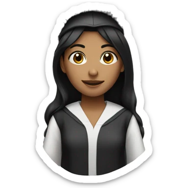 Female with black hair, black eye color who is an engineer with a graduation cap  sticker