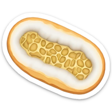 a mitochondrion shown as a cross-section: an oval shape with a smooth outer membrane and a visible inner membrane folded into wavy cristae. sticker