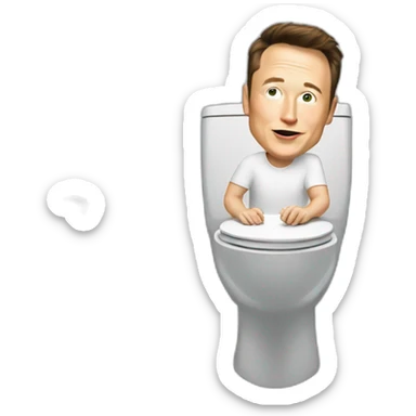 Elon musk in toilets sticker