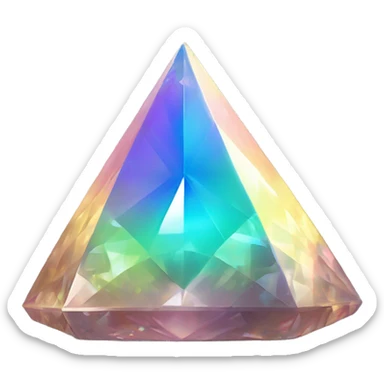 Pyramid-shaped 56-carat iridescent diamond crystal sticker