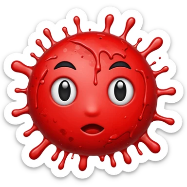 Red splatter emoji sticker