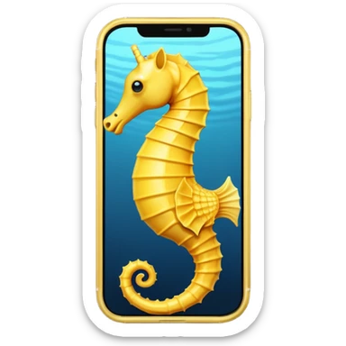 Yellow seahorse in the iPhone sticker
