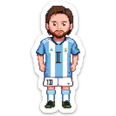 Lionel Messi, famous soccer player with Argentina jersey sticker