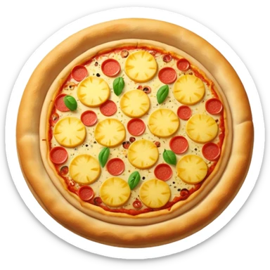 pizza with pineapple sticker
