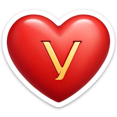 Heart with the letter y inside  sticker