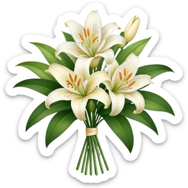 bouquet of cream and white lilies sticker