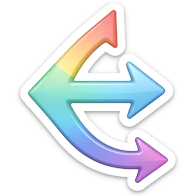 Pastel rainbow arrow pointing left sticker