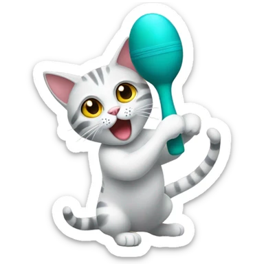 Cat playing the maraca  sticker