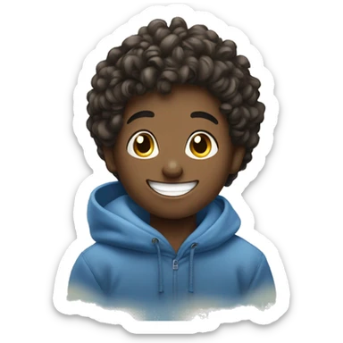 smiling boy under blue sky sticker