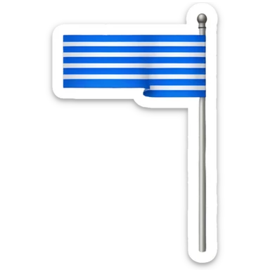 Modern Flag with blue and white stripes   Flat image sticker