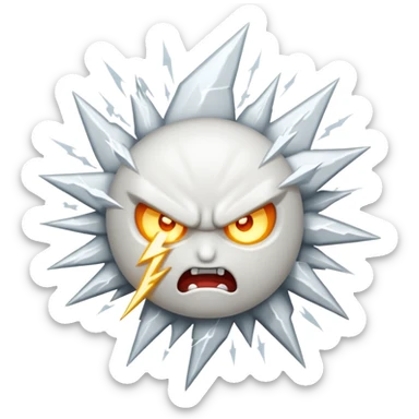 White Thunder - Very Angry - Completely White/Shades of White - Big - White Lightning - Not an animal sticker