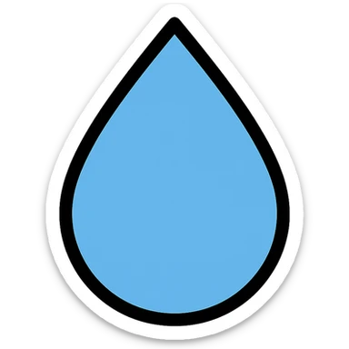 a stylized water droplet sticker
