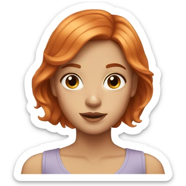 Beautiful girl with ginger hair sticker