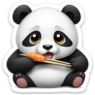 Panda eating sushi sticker