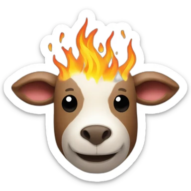mutton spinning roasted on fire sticker