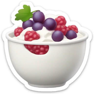yoghurt bowl with grapes and raspberries  sticker