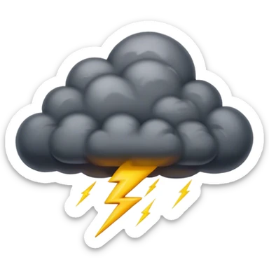  realistic emoji depicting a cloud with a thunderstorm sticker