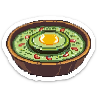 holy guacamole, avocado dip with a glowing halo sticker