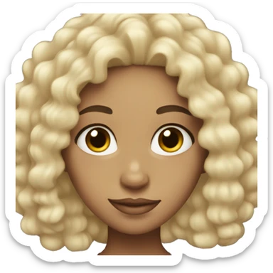 Light skinned girl with 3b curly black hair sticker